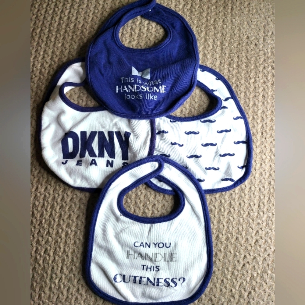Hudson Baby Infant Boy Cotton Bibs 4 set This Is What Handsome Look Like 1 size